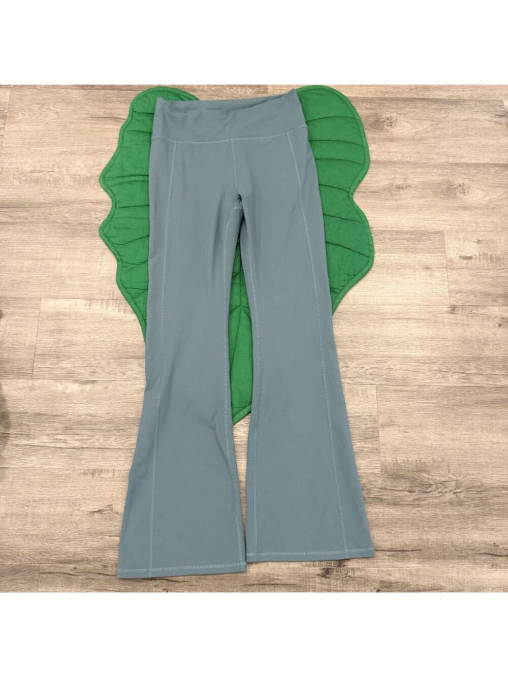 Fabletics Oasis PureLuxe High Waisted Flare Leggings Size L Sage Green Yoga Pant